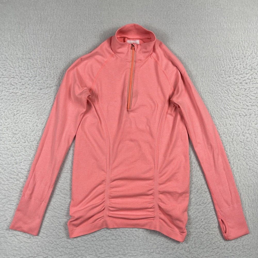 Athleta Pullover Womens Small Coral Fast Track Half Zip Gym Workout Exercise